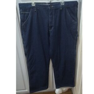 Smith's Workwear Fleece Lined Carpenter Jeans Mens 42x30 Dark Blue SDCP707 NEW